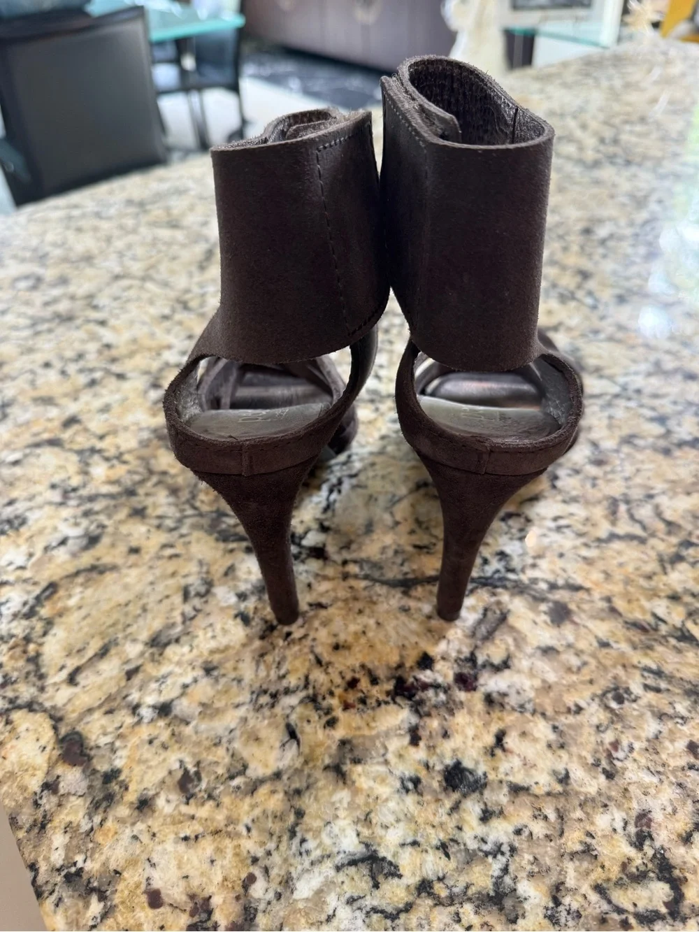 Pedro Garcia Dark Brown Suede Strappy Ankle Cuff Heels IT 37| US 7 - Picture 3 of 4